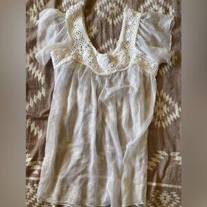 Solitaire White Lace Sheer top